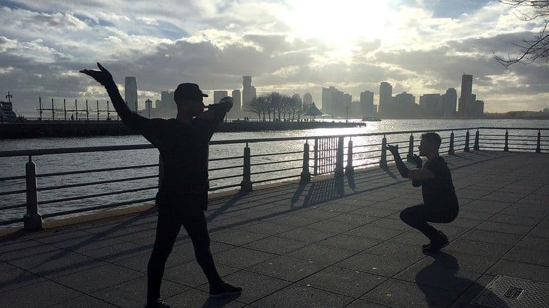 Russell and Aeon Satori vogue dancing on Christopher Street Pier